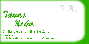 tamas mika business card